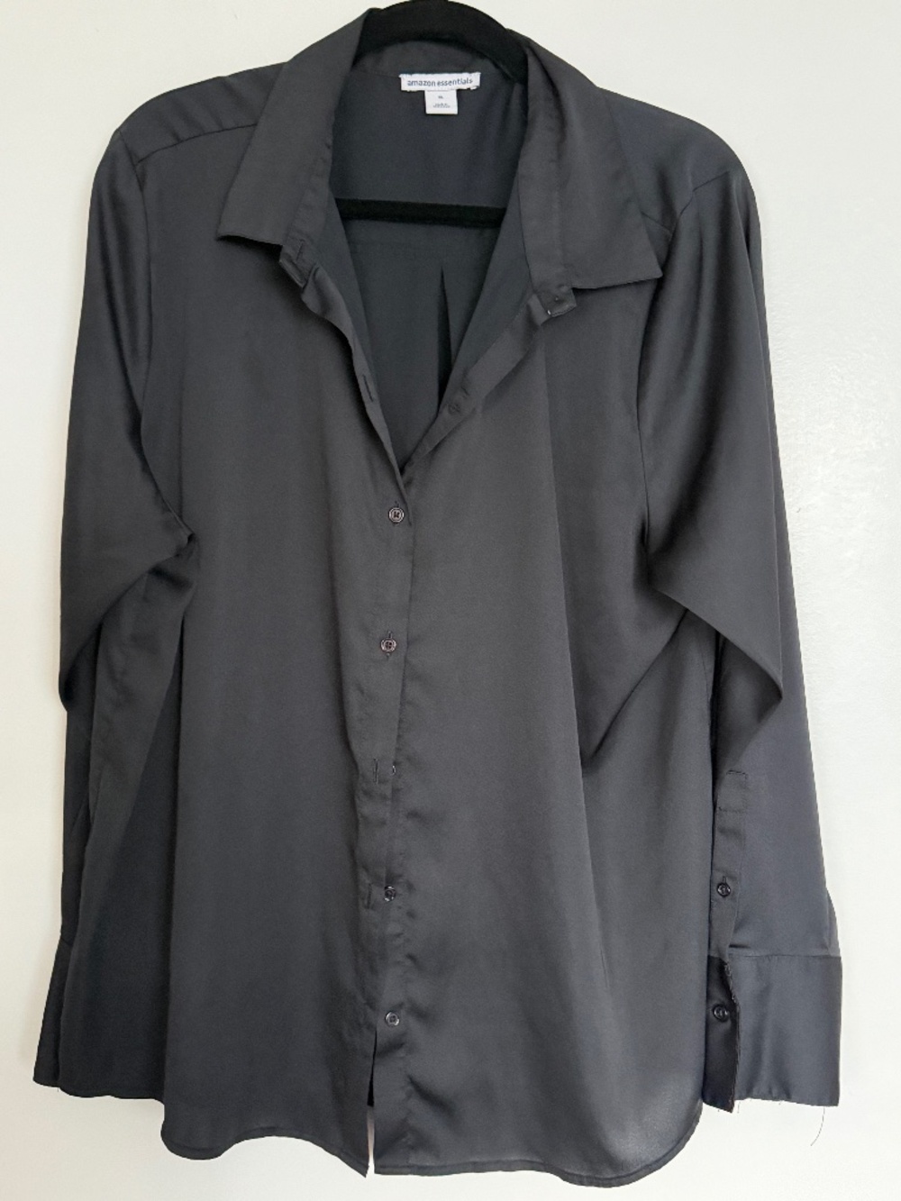 Amazon Essentials Women's Regular-Fit Satin Button Down Shirt - Size XL